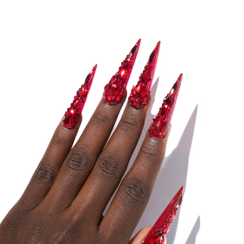 Majesty in Stiletto Red Ruby XXL Small – Pink Friday Nails by